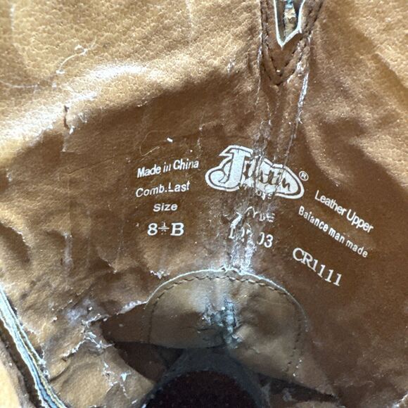 Justin Puma Western Cowgirl Boots Womens Size 8.5 B L2703 Tan - Picture 8 of 8